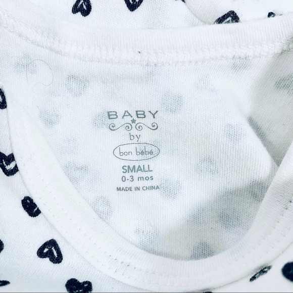 Bob Bebe Made with Love Romper 0-3 Months Infant Baby Girl Hearts White - Picture 6 of 7